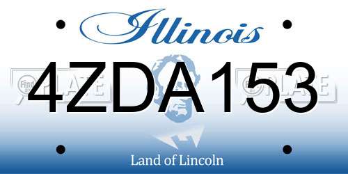 4ZDA153 Illinois License Plate