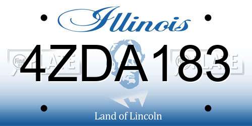 4ZDA183 Illinois License Plate
