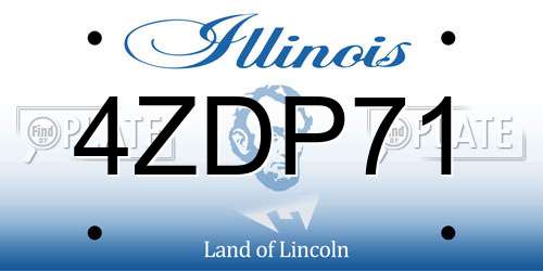 4ZDP71 Illinois License Plate