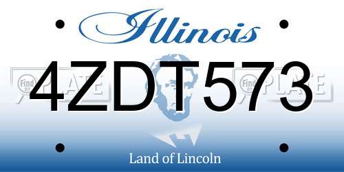 4ZDT573 Illinois License Plate