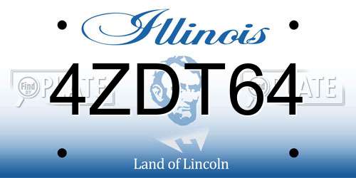 4ZDT64 Illinois License Plate