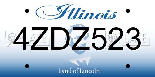 4ZDZ523 Illinois License Plate