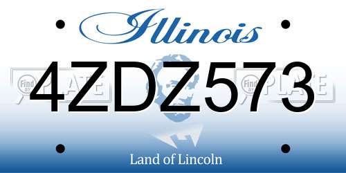 4ZDZ573 Illinois License Plate