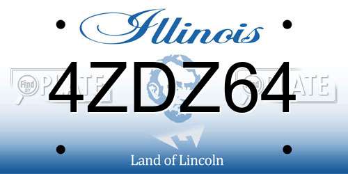 4ZDZ64 Illinois License Plate