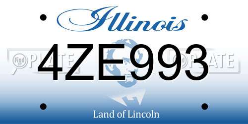 4ZE993 Illinois License Plate