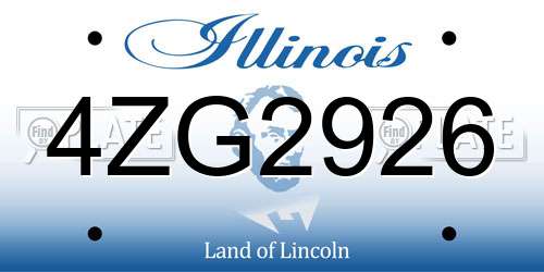 4ZG2926 Illinois License Plate