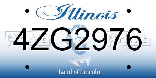 4ZG2976 Illinois License Plate