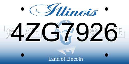 4ZG7926 Illinois License Plate