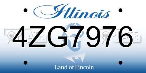 4ZG7976 Illinois License Plate