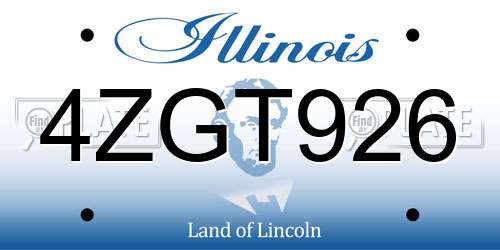 4ZGT926 Illinois License Plate