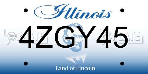 4ZGY45 Illinois License Plate