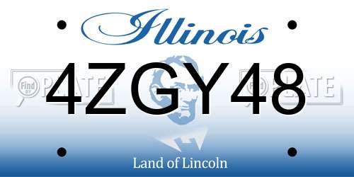 4ZGY48 Illinois License Plate