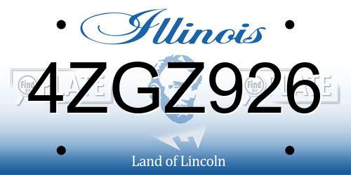 4ZGZ926 Illinois License Plate