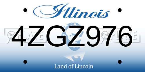 4ZGZ976 Illinois License Plate