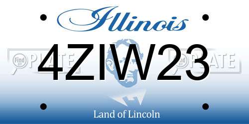 4ZIW23 Illinois License Plate