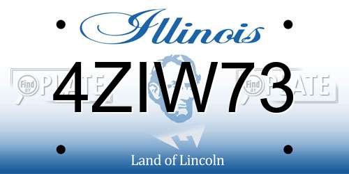 4ZIW73 Illinois License Plate