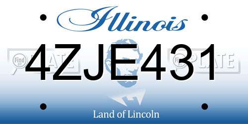 4ZJE431 Illinois License Plate