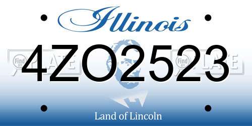 4ZO2523 Illinois License Plate