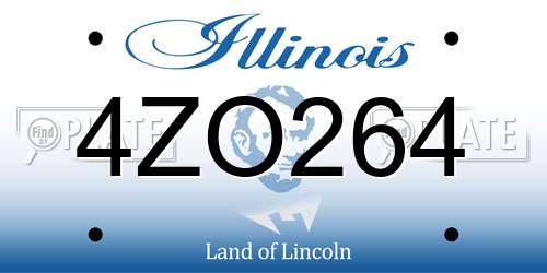 4ZO264 Illinois License Plate