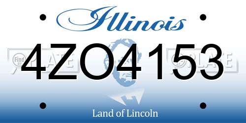4ZO4153 Illinois License Plate