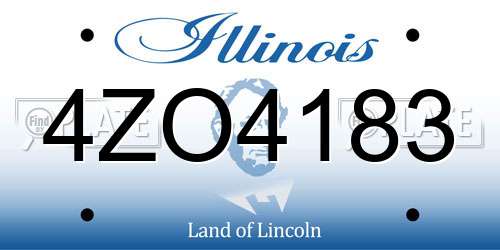 4ZO4183 Illinois License Plate