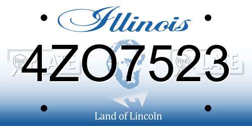 4ZO7523 Illinois License Plate