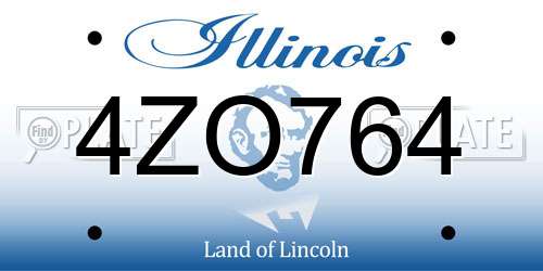4ZO764 Illinois License Plate