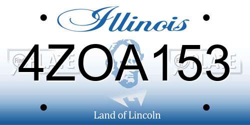 4ZOA153 Illinois License Plate