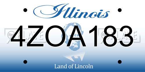4ZOA183 Illinois License Plate
