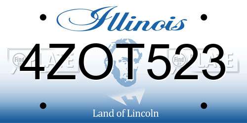 4ZOT523 Illinois License Plate