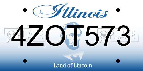 4ZOT573 Illinois License Plate
