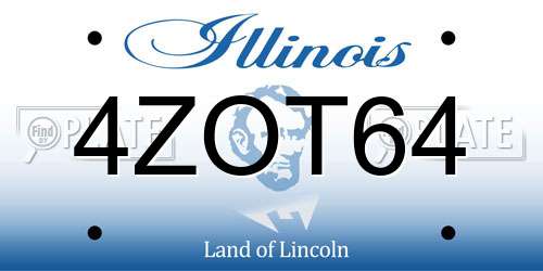 4ZOT64 Illinois License Plate