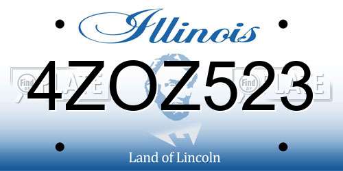 4ZOZ523 Illinois License Plate