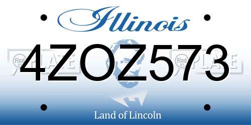 4ZOZ573 Illinois License Plate