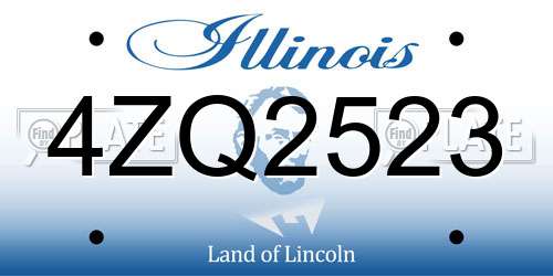 4ZQ2523 Illinois License Plate