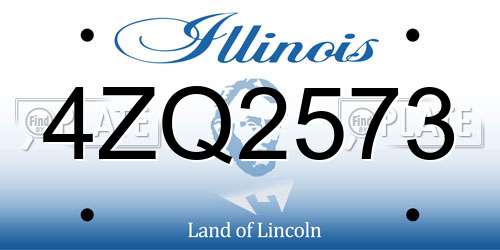 4ZQ2573 Illinois License Plate