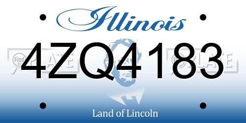4ZQ4183 Illinois License Plate