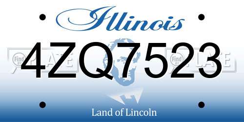 4ZQ7523 Illinois License Plate