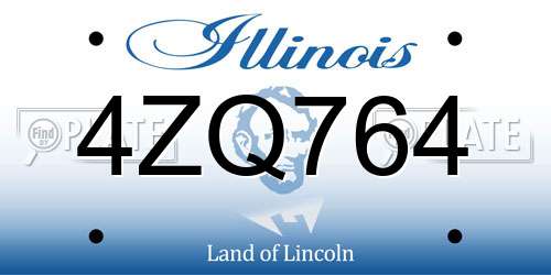 4ZQ764 Illinois License Plate