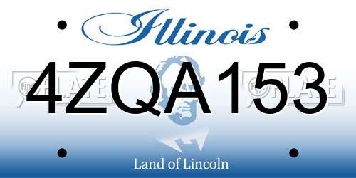 4ZQA153 Illinois License Plate