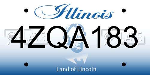 4ZQA183 Illinois License Plate