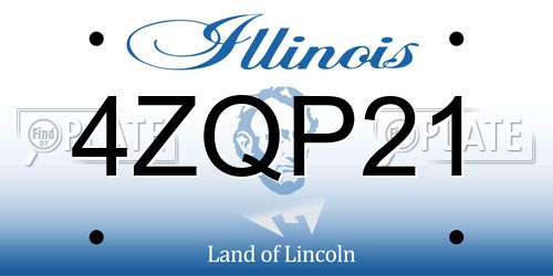 4ZQP21 Illinois License Plate