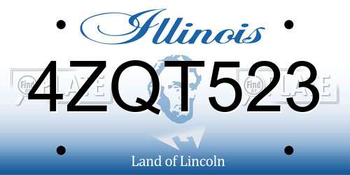 4ZQT523 Illinois License Plate