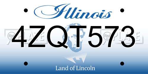 4ZQT573 Illinois License Plate