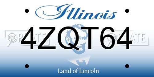 4ZQT64 Illinois License Plate