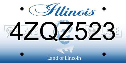 4ZQZ523 Illinois License Plate