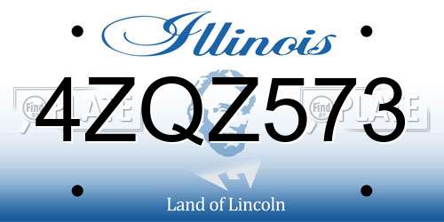 4ZQZ573 Illinois License Plate