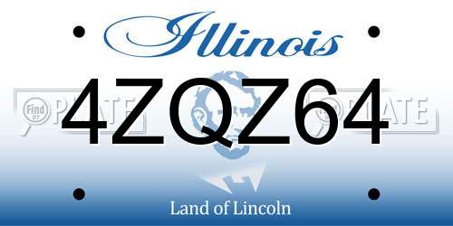 4ZQZ64 Illinois License Plate