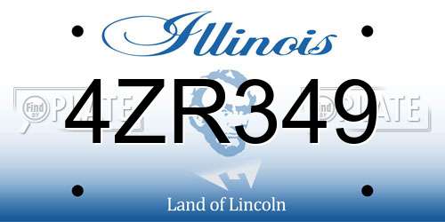 4ZR349 Illinois License Plate