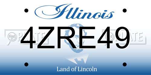 4ZRE49 Illinois License Plate